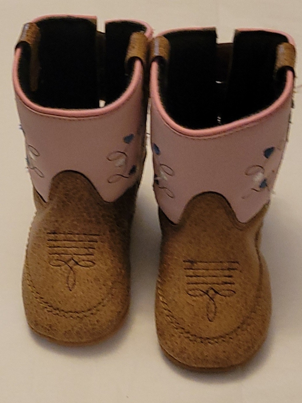 Old West Brown and Pink Girls Western Boots